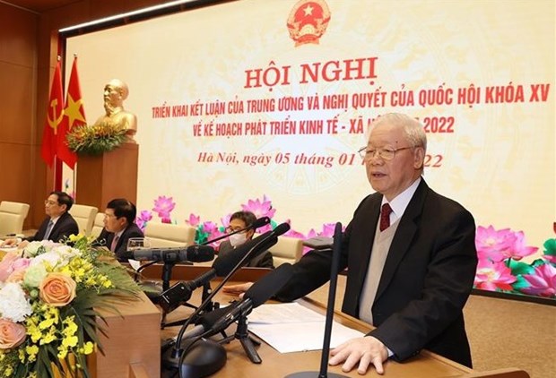 Party chief gives directions at teleconference between Government, localities